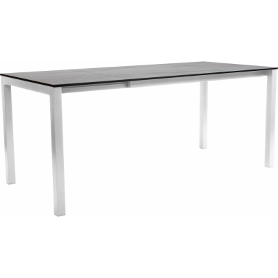Stern - Classic Ausziehtisch 130/180x80 cm Aluminium weiß | Zement hell
