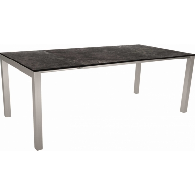 Stern - Classic Ausziehtisch 160/210x90 cm Edelstahl | Dark Marble
