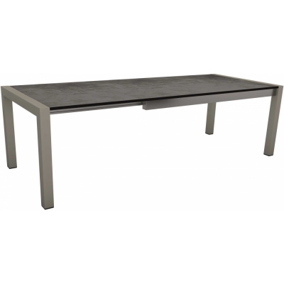 Stern - Standard Ausziehtisch 174/254x90 cm Aluminium graphit | Zement