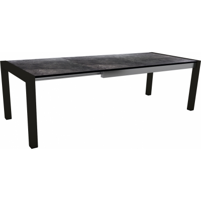 Stern - Standard Ausziehtisch 214/294x100 cm Aluminium schwarz matt | Dark Marble