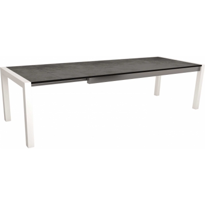 Stern - Standard Ausziehtisch 214/294x100 cm Aluminium weiß | Zement