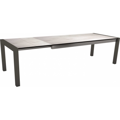 Stern - Standard Ausziehtisch 214/294x100 cm Aluminium anthrazit | Zement hell