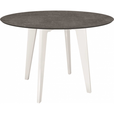 Stern - Tisch rund Ø 110 cm | Aluminium weiß | Metallic grau