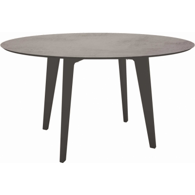 Stern - Tisch rund Ø 134 cm | Aluminium anthrazit | Zement hell