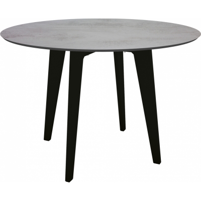 Stern - Tisch rund Ø 110 cm | Aluminium schwarz matt | Zement hell