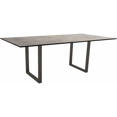 Stern - Kufentisch 200x100 cm | Aluminium anthrazit | Metallic grau