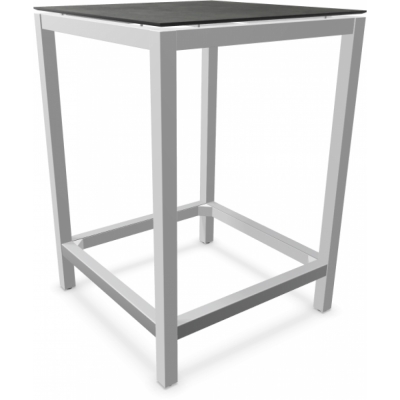 Stern - Classic Stehtisch Aluminium weiß | Dark Marble