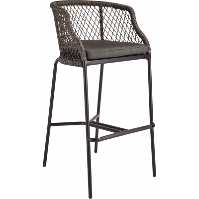 Stern - Odea Barsessel Kordel Pepper / Kissen Seidenschwarz