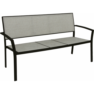 Stern - Allround Bank 2.5-Sitzer Schwarz matt / Bezug Leinen grau