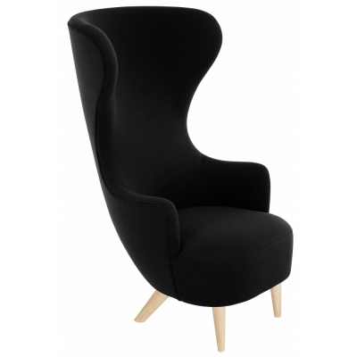 Tom Dixon - Wingback Stuhl Schwarz Hallingdal 190 (Beine: Eiche)