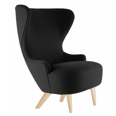 Tom Dixon - Wingback Micro Stuhl Schwarz Hallingdal 190 (Beine: Eiche)