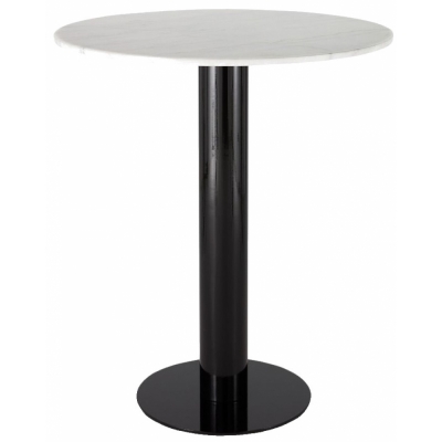 Tom Dixon - Tube Stehtisch Weiß / Schwarz (Ø90 cm)