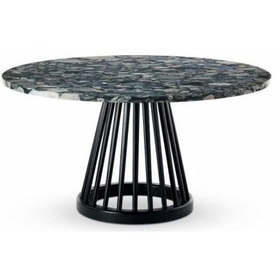 Tom Dixon - Fan Tisch Marmor Schwarz Ø 90cm / Schwarz