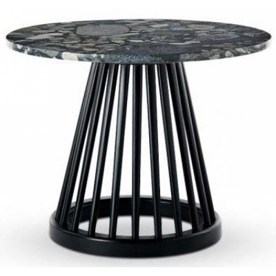 Tom Dixon - Fan Tisch Marmor Schwarz Ø 60cm / Schwarz