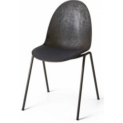Mater - Eternity Side Stuhl Coffee Waste Edition mit Sitzpolsterung Grau (Rewool 198)