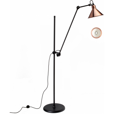 DCW - Lampe Gras N°215 Stehleuchte - Gestell Schwarz Kupfer/Weiß | Konisch
