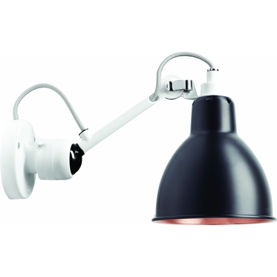 DCW - Lampe Gras N°304 Wandleuchte - Gestell Weiß Schwarz/Kupfer | Rund