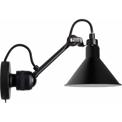 DCW - Lampe Gras N°304 SW Wandleuchte - Gestell Schwarz Schwarz | Konisch