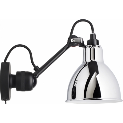DCW - Lampe Gras N°304 SW Wandleuchte - Gestell Schwarz Chrom | Rund