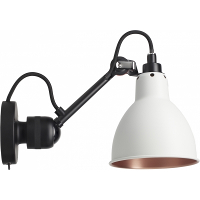 DCW - Lampe Gras N°304 SW Wandleuchte - Gestell Schwarz Weiß/Kupfer | Rund