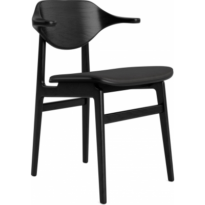 Norr11 - Bufala Stuhl mit Sitzpolsterung Schwarz | Anthrazit 21003