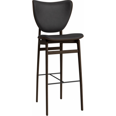 Norr11 - Elephant Barstuhl mit Frontpolsterung Dunkel geräuchert | Anthrazit 21003