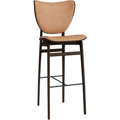 Norr11 - Elephant Barstuhl mit Frontpolsterung Dunkel geräuchert | Camel 21004