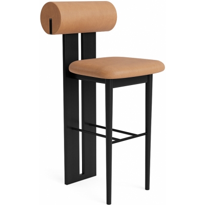 Norr11 - Hippo Thekenstuhl Schwarz | Camel 21004 (Dunes)