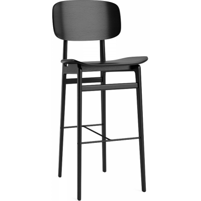 Norr11 - NY11 Barstuhl mit Rückenlehne Schwarz