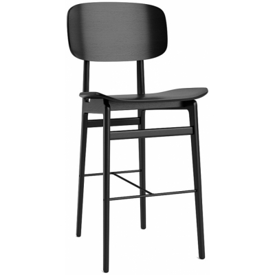 Norr11 - NY11 Thekenstuhl mit Rückenlehne Schwarz