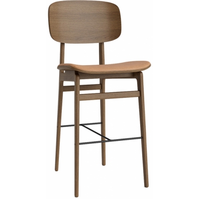 Norr11 - NY11 Thekenstuhl mit Sitzpolsterung und Rückenlehne Hell geräuchert | Camel 21004 (Dunes)