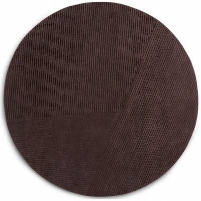Northern - Row Teppich rund Ø200 Dunkelbraun