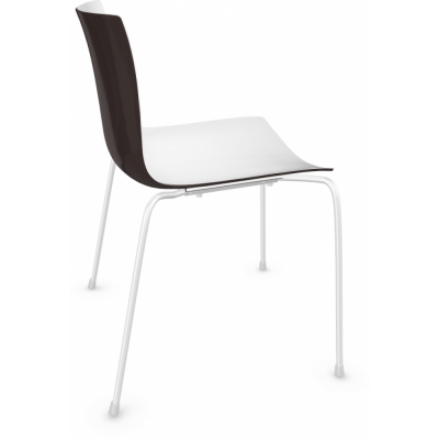 Arper - Catifa 46 0251 Stuhl zweifarbig Weiß-Dunkelbraun | Weiß