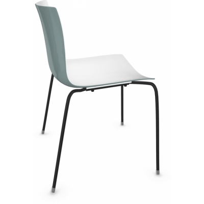 Arper - Catifa 46 0251 Stuhl zweifarbig Weiß-Petrol | Schwarz