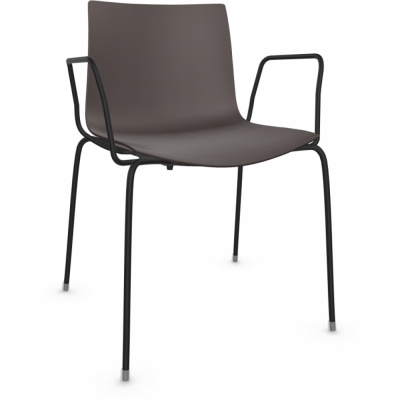 Arper - Catifa 46 0251 Armlehnstuhl einfarbig Dunkelbraun | Schwarz
