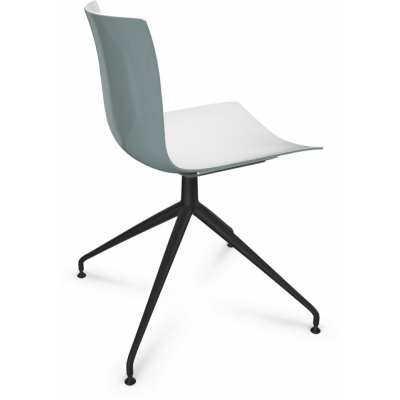 Arper - Catifa 46 0368 Stuhl Sternfuß zweifarbig Weiß-Petrol | Schwarz