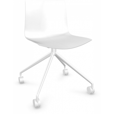 Arper - Catifa 46 0369 Stuhl mit Rollen fest einfarbig Weiß | Weiß