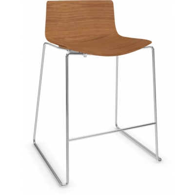 Arper - Catifa 46 0572 Barhocker Holz H 64cm Eiche Natur | Verchromt