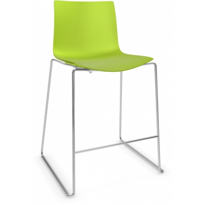 Arper - Catifa 46 0474 Barhocker einfarbig H 64cm Grün | Verchromt