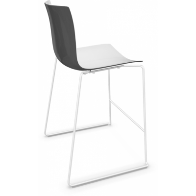 Arper - Catifa 46 0474 Barhocker zweifarbig H 64cm Weiß-Anthrazit | Weiß