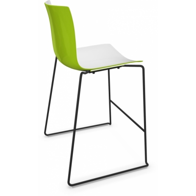 Arper - Catifa 46 0474 Barhocker zweifarbig H 64cm Weiß-Grün | Schwarz