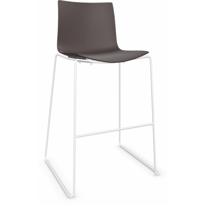 Arper - Catifa 46 0471 Barhocker einfarbig H 76cm Dunkelbraun | Weiß