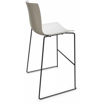 Arper - Catifa 46 0471 Barhocker zweifarbig H 76cm Weiß-Taubengrau | Schwarz