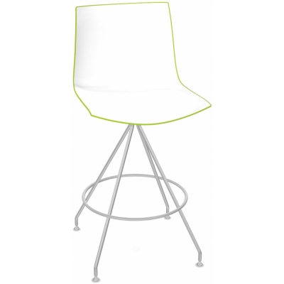 Arper - Catifa 46 0488 Barhocker zweifarbig H 65cm Weiß-Grün