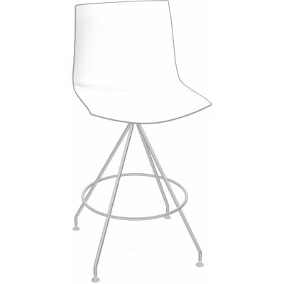 Arper - Catifa 46 0488 Barhocker zweifarbig H 65cm Weiß-Taubengrau