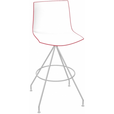 Arper - Catifa 46 0487 Barhocker zweifarbig H 73cm Weiß-Rot