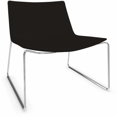 Arper - Catifa 60 2141 Loungesessel mit Kufengestell Weichleder Schwarz