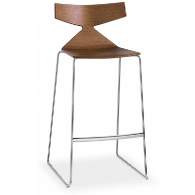 Arper - Saya 3704 Barhocker 75 cm | Eiche Natur | Verchromt