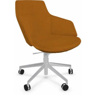 Arper - Aston Conference 1930 Stuhl mit Rollen Kunstleder Braun