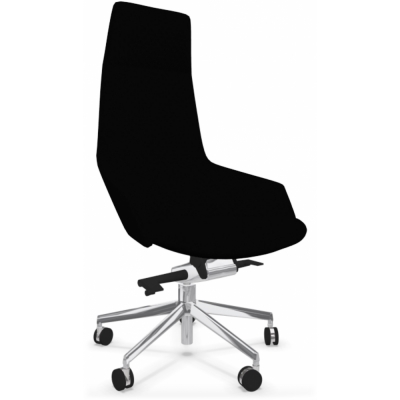 Arper - Aston Direction Syncro 1919 Stuhl mit Rollen Schwarz (Kunstleder VL09035)